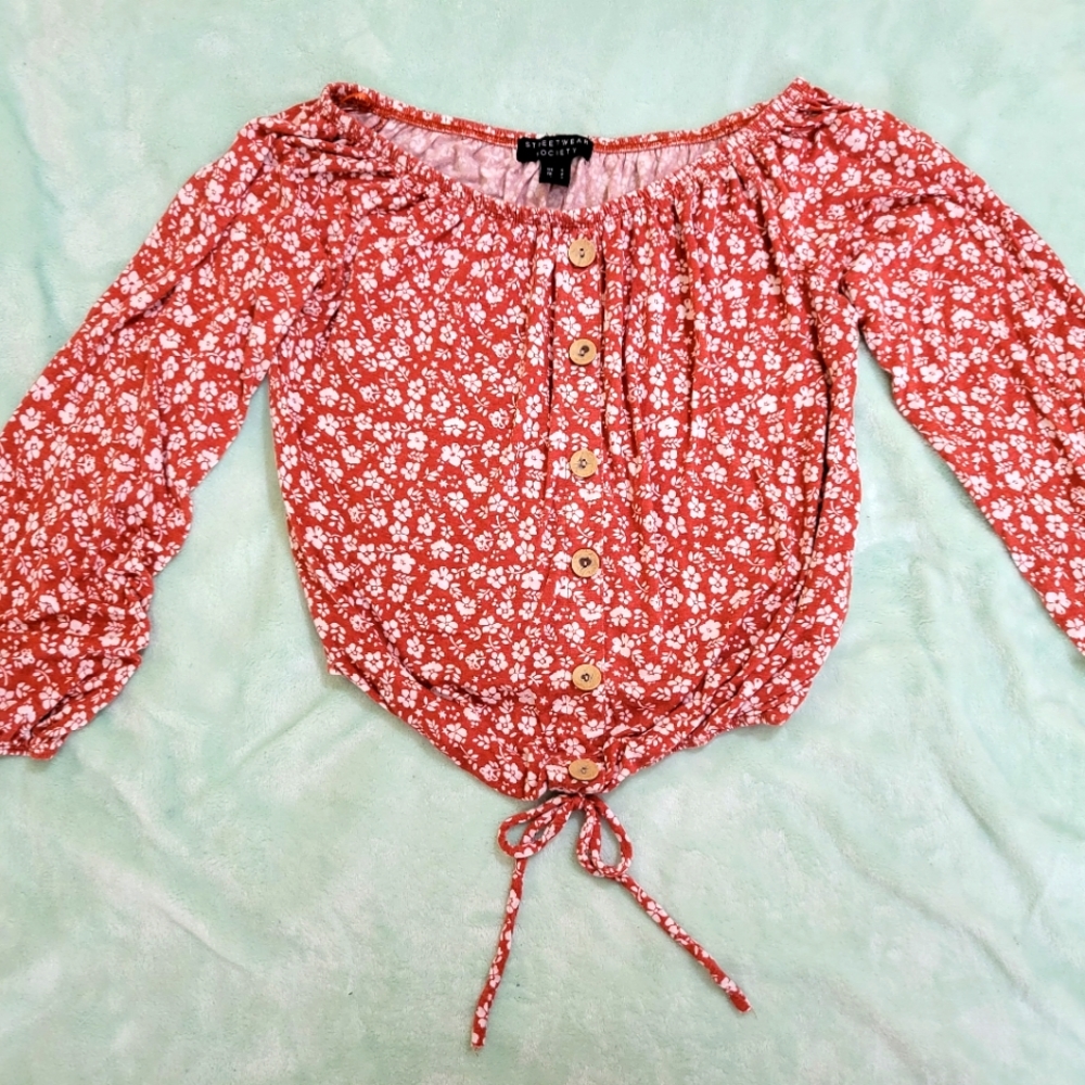 Very soft flower crop top